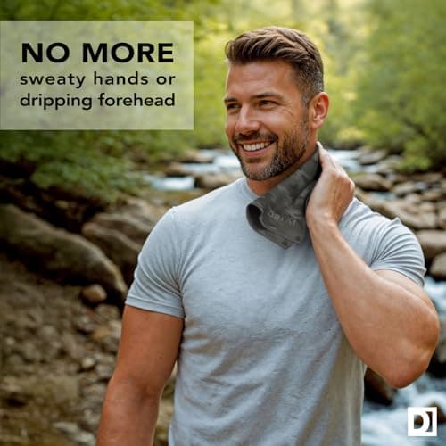 DRYKI Sweat Absorbing Handkerchiefs - The Original Sport Microfiber Hankies for Wicking Sweat from Hands, Face, Body (Moss Camo, 5 Pack) — view 2