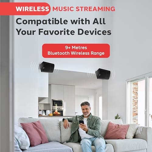 Pyle Bluetooth Speakers, Waterproof Wall-Mounted Speaker System, Indoor/Outdoor, Wireless & Passive, Heavy-Duty Weatherproof Design, Stereo Sound, for Patio, Pool, Deck, Home & Business — view 2