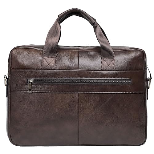 BTDAO Leather Briefcase 15 inch Laptop Bag Messenger Shoulder Work Bag Crossbody Handbag for Business Travelling for Men Father Husband (CFC-Brown) — view 4