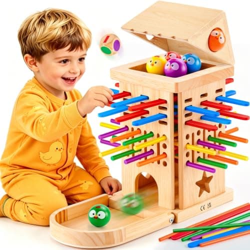 Kitojoy Montessori Toys Wooden Board Travel Games Kids for 3+ Years Old