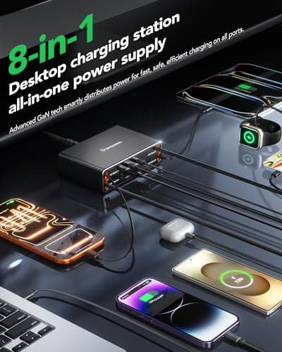 8-in-1 Retractable Charger for Apple Samsung USB C Gan Multiple Devices — view 3