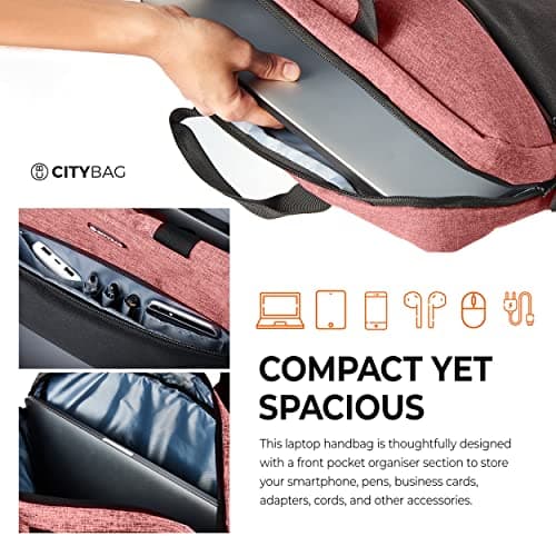 CB CITY BAG Laptop Bag Computer Bag Handbag for Documents - 15.6 Inch Laptop Case with Shoulder Strap - Work Bag for Men & Women - Carrying Sleeve for Tablets & Laptops (Purple) — view 3