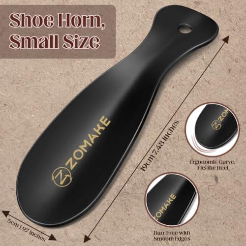ZOMAKE Metal Shoe Horn, Small Shoehorn for Men Women Kids (1pc 19cm) — view 4