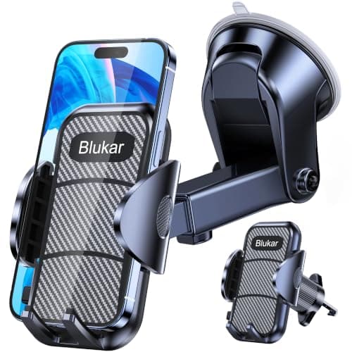 Blukar Car Phone Holder, Adjustable Car Phone Mount Cradle 360° Rotation