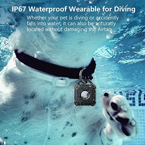 Compatible with Airtag Holder, IP68 Waterproof Air Tag Keyring, 360° Full Protection for Apple Airtag gps tracker devices Air Tag. Holder, TPU Airtags case for Keys, Bags, Luggage and Pet Collar — view 6