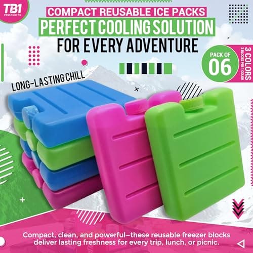 TB1 Products 12-Pack Sable Ice Packs for Cool Boxes, Lunch Boxes & Picnic Bags – 8cm Freezer Blocks for Camping, Travel & Outdoor Use – Compact & Durable Ice Blocks for Everyday Cooling — view 2