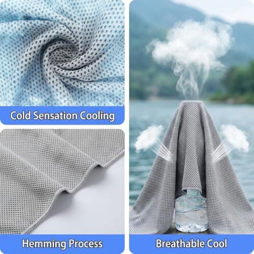 Cooling Towel 2 Pack 100x30cm Microfiber Gym Towel Purple Light Grey — view 6
