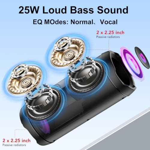 Portable Bluetooth Speaker, Bluetooth 5.4 Speaker,25W Dual Speaker with LED Display, Deep Bass, 25H Playtime, Colorful RGB Lights, IPX7 Waterproof,TWS pairing for Outdoor/Home/Party/Travel,Gift Ideas — view 2