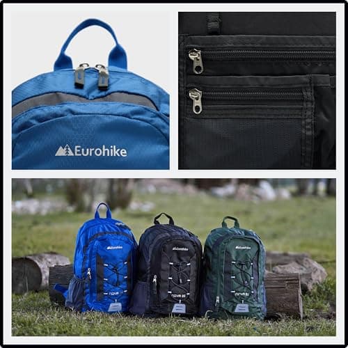 Eurohike Nova 25 Litre Daysack with Ventilated Back Panel, Lightweight, Packable, Adjustable 25L Daypack, Backpack, Rucksack, Bag for Men Women & Kids, School, Commuting, Camping, Hiking (Blue) — view 5