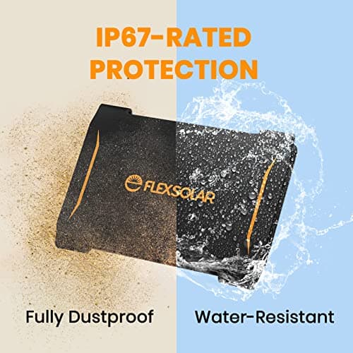 FlexSolar 15W Foldable Solar Panel, Waterproof IP67 Portable Solar Charger with USB Port Compatible with Phone Tablet PC for Outdoor Hiking Camping Fishing — view 2