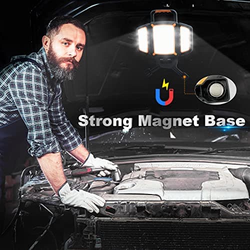 SYLSTAR 30W Rechargeable Work Light, 3000 Lumen Magnetic Work Light Battery Powered, Waterproof Portable Cordless Job Site Lighting for Construction Site, Workshop, Garage, Camping, and Car Repairing — view 2