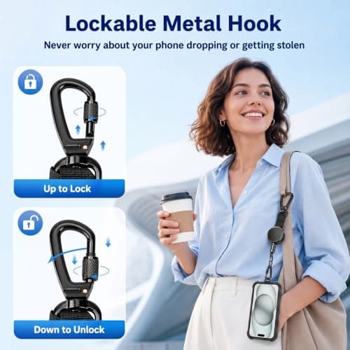KEPEAK 360° Rotating Anti-Theft Phone Holder, Black — view 6
