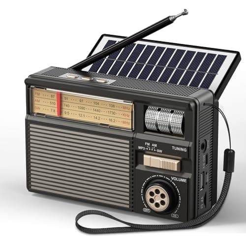 PRUNUS J-139 Portable Radio AM/FM/SW, Solar Radio,Transistor Radio