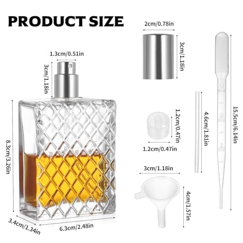 BieMian 2 Pcs Refillable Glass Perfume Bottles 100ml with Funnel & Dropper — view 2