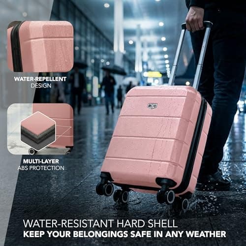 LUGG Jetset 15" Lightweight Cabin Suitcase - EasyJet Underseat Carry On Luggage, ABS Hard Shell, Scratch-Resistant Finish, Secure Lock, Smooth 360° Spinner Wheels (45x33x20cm) — view 5