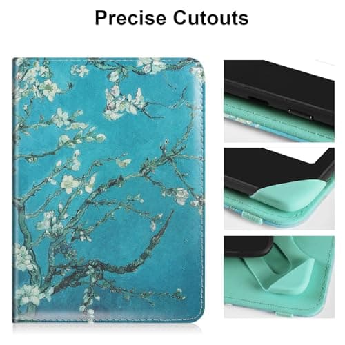 HoYiXi Universal Case for 6 inch Kindle eReader Compatible with Paperwhite(2025/2018)/PocketBook and Tolino/Kobo Clara HD,6" eReader Protective Case Cover Elastic rope,flowers 1 — view 5
