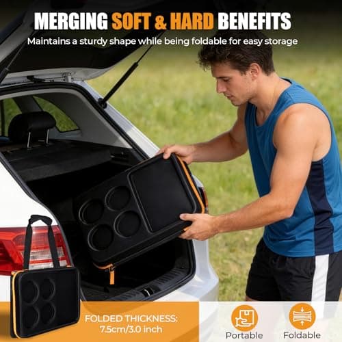 INSMEER Large Cool Bag 55 Cans 40L Foldable with Hard Top&Cup Holders — view 6