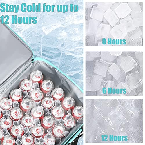 INSMEER Large Cool Bag 55L/90 Cans, XXL Insulated Cooler Bag Leakproof, Thermal Faily Picnic Bag with Adjustable Padded Strap&Bottle Opener, Foldable Soft Cool Bags for Camping,Beach,Family,Shopping — view 3