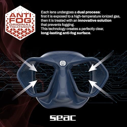 SEAC Wild – Low Volume Silicone Diving Mask | Antifog Dual-Lens Mask with 3D Buckle and Peripheral Vision for Freediving and Spearfishing — view 4