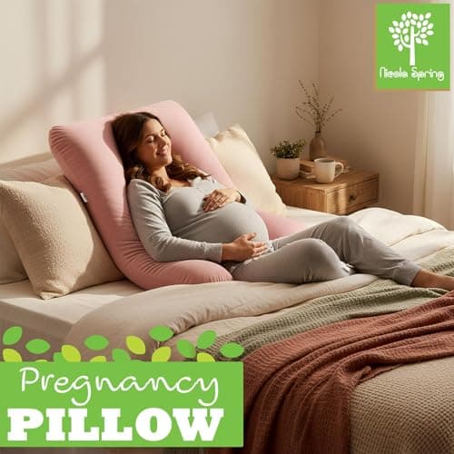 Nicola Spring Pregnancy Pillow for Sleeping - U Shaped Full Body Maternity Pillow with Storage Bag, Pregnancy Support Pillow for Back, Belly, Hips, Legs & Neck, Side Sleeper Cushion, Grey — view 2