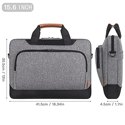 DOMISO 15-15.6 Inch Laptop Sleeve Business Briefcase Computer Case Compatible with Lenovo 15.6" Ideapad 330/16" MacBook Pro/HP EliteBook 850 G3/Envy x360 15/Latitude 3580/Acer Chromebook/Asus,Grey — view 6