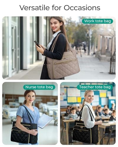 bagsmart Laptop Tote Bag for Women, 15.6" Teacher Work Bag Briefcase — view 5