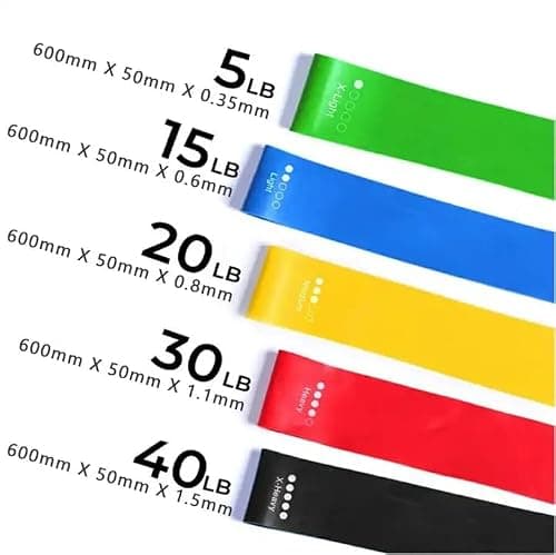 ODT Performance - Resistance bands exercise bands - Set of 5 - Mini-loop workout bands - 100% natural latex - for men women fitness yoga pilates physiotherapy rehabilitation arms legs chest home gym — view 3