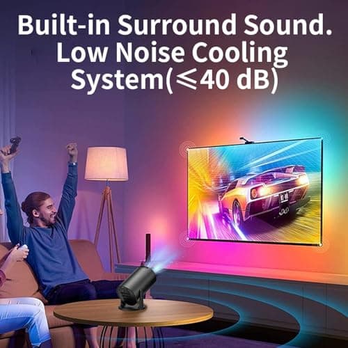Mini Projector with WiFi and Bluetooth, 1080P Full HD Portable Projector, 270° Adjustable, Video Movie Projector for Android Laptop PC Smartphone — view 4