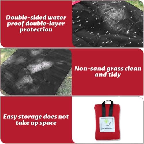 Qianeffort Mini Pocket Picnic Blanket,Lightweight Camping Blanket Waterproof Travel Blanket,Small Picnic Blanket,Beach Mats Sand Free Beach Blanket,Pocket Blanket for Outdoor Camping Hiking Travel — view 3