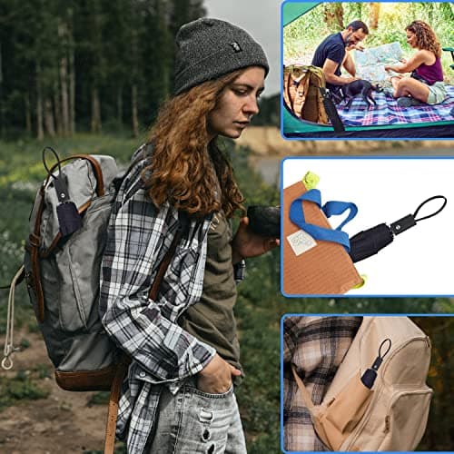 SYNHOK Compact Travel 8 ribs Folding Umbrella,Durable Rain Windproof Portable Umbrella with Strong Ribs Reinforced Canopy Ergonomic Handle Auto Open/Close -Man & Woman black folding umbrella — view 6