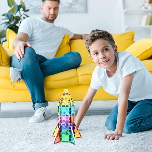 PicassoTiles 30 Piece Magnetic Building Blocks Mini Diamond Series Travel Size On-the-Go Magnet Construction Toy Set STEM Learning Kit Education Playset Child Brain Development — view 2