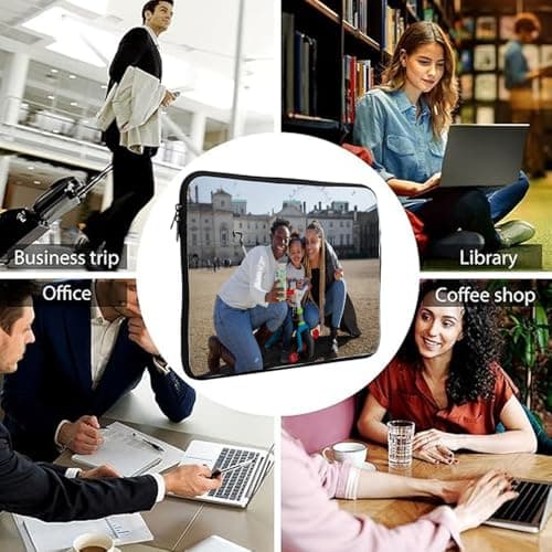 Personalised with your own Text/Image/Any Name themed Slim Fit The Ideal Travel Bag To Keep Your Lap top Safe Compatible W / 13” / 14” / 15” Laptop Sleeve Unique Laptop Accessories (14") — view 6