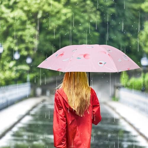 POPETPOP Travel Foldable Umbrella Windproof Rain and Sun Protection Lightweight Portable Umbrella for Women and Men Quick-drying Fabric — view 4