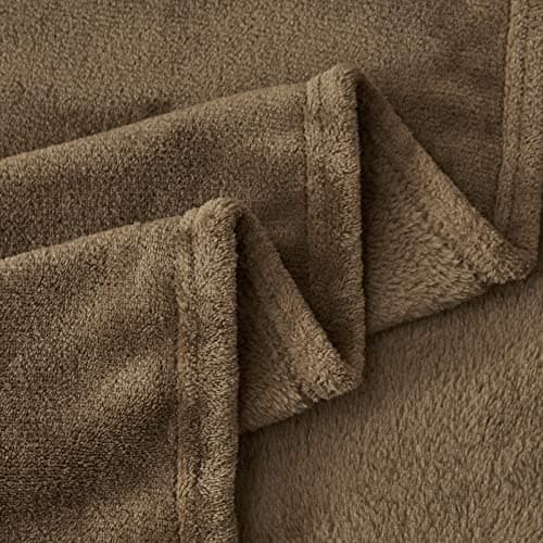 Aisbo Brown Throws Blanket - Throws for sofas Fluffy Large Blanket Fleece, Warm Soft Flannel Blanket for Couch, 220x240cm — view 5