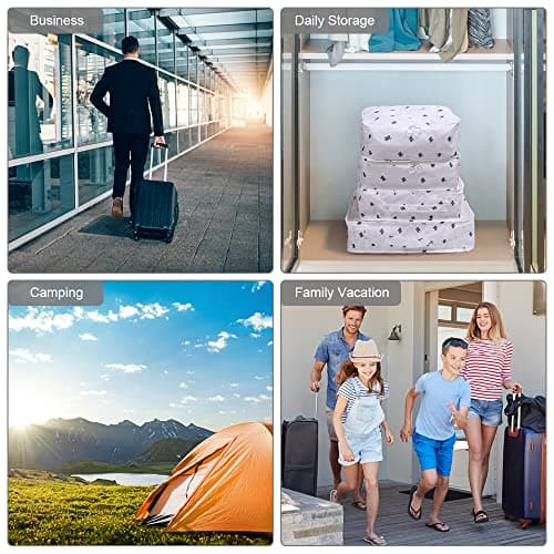 OSDUE Packing Cubes for Suitcase, 8PCS Thickening Travel Organiser Packing Bags Lightweight Travel Accessories Organizers Essentials Clothes Shoes Cosmetics Toiletries Storage Bags — view 6