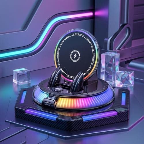 15W Fast Wireless Car Phone Holder, 360° Rotating, RGB Light — view 3