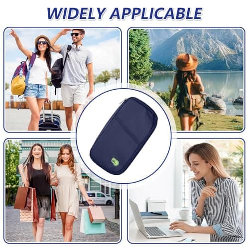 Passport Travel Document Holder, Waterproof Passport Holder (Navy Blue) — view 6