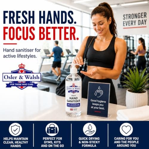 Osler & Walsh 80% HOSPITAL GRADE Alcohol Hand Sanitiser Gel | 500ml Bottle with Pump | NEW EVEN BETTER FORMULA | Also suitable for non-medical environments | Top Quality LUXURY FEEL, with moisturisers — view 6