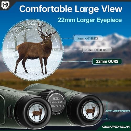 15x52 HD Binoculars for Adults High Powered with Upgraded Phone Adapter - Large View Binoculars with Low Light Vision - Lightweight Waterproof for Bird Watching Stargazing Travel Hunting — view 3