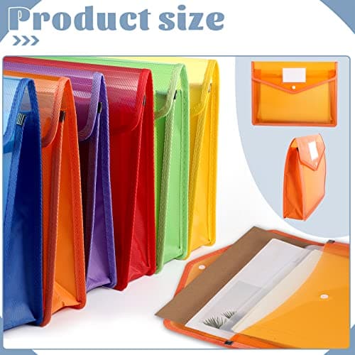 A4 Folders Plastic Wallets 6Pcs Plastic Document File Bag Envelope Folder — view 4