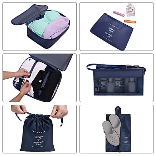 OSDUE Packing Cubes for Suitcase, 8PCS Thickening Travel Organiser Packing Bags Lightweight Travel Accessories Organizers Essentials Clothes Shoes Cosmetics Toiletries Storage Bags — view 5