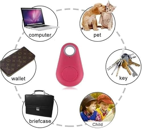 Powerful Bluetooth Item Finder–Smart Tracker Travel-Friendly, Replaceable Battery Remote control Prevent Loss Wallet, Suitcase Anti-Lost Device Luggage for pets cat (Pink) — view 5