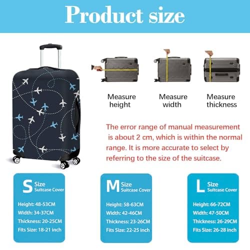 Solvio Suitcase Cover Luggage Protector, Elastic Washable Luggage Covers for Suitcases, Anti-Scratch Dustproof Trolley Case Protector Fits 18-21 Inch Luggage — view 2