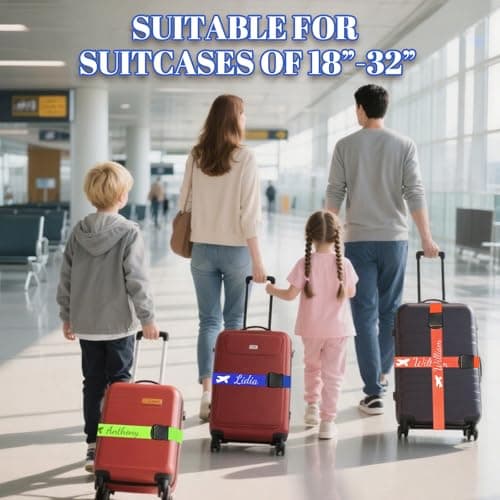 Personalised Suitcase Straps with Embroidery, Adjustable Luggage Strap, 1pc — view 5