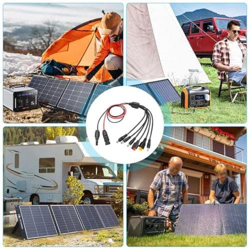 Laroal 6 in 1 Solar Cable Adapter Universal Solar Charging Cable Adapter Anderson XT60 DC7909 DC6530 DC35135 DC5521 for Solar Panels Portable Waterproof Adapter Cable — view 6