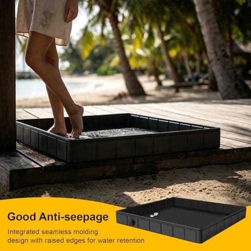 YedZen Foldable Camping Shower Tray, 2 Drain Holes, 1M Drain Pipe＆Anti-Slip — view 4