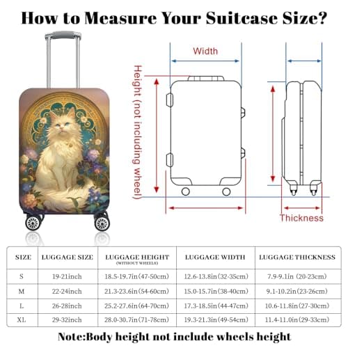 Chostky Luggage Cover for Suicase, Washable & Stretchable Suitcase Cover, Approved Travel Baggage Covers, Personalized Suitcase Protectors Accessories Baggage Covers (Style 3, S(19-21 Inch)) — view 2