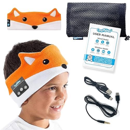 CozyPhones Headband HEADPHONES for Kids – Fox Design, Volume Limited, Soft Fleece, Comfortable for Sleep & Travel, Baby Headband Headphones, Music Headband, Headband Earphones for Sleeping — view 6