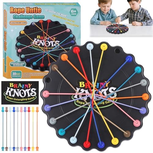 Fentar Brainy Knots Game, Twisted Rope Puzzle Game, Brain Games Strategy Challenge Toy, Portable IQ Puzzle Board Games for Kids and Adults Holiday Party Travel