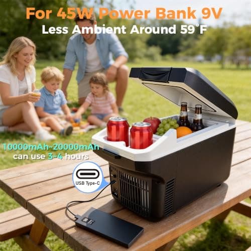 Iceblue Small Electric Cooler, 8 Liter /11 Cans Car Refrigerator (Black) — view 3